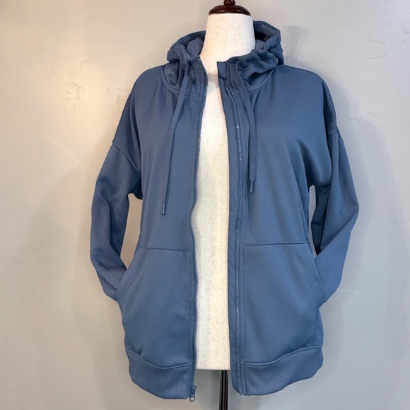Mondetta XL Zip-Up Hoodie — Dusty Blue — Cozy Drawstring Hood - Picture 2 of 7